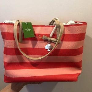 Kate Spade Pink/Red Striped Purse! NWT!